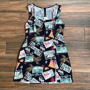 NWT Reformation Noha Postcard Pattern Mini Dress